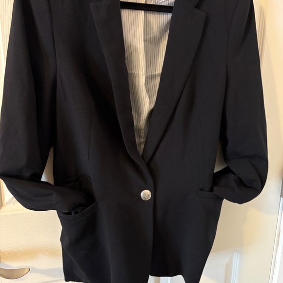 Black rayon blazer, L - Picture 2 of 8